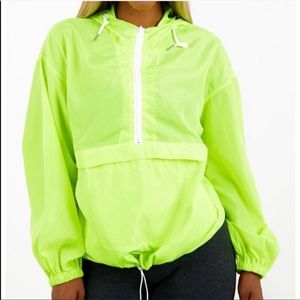 Sorella neon quarter zip windbreaker m